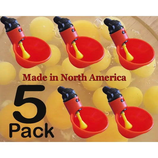 5 Pack Poultry Water Drinking Cups Chicken Hen Plastic Automatic Drinker,Quail Wynola Ranch