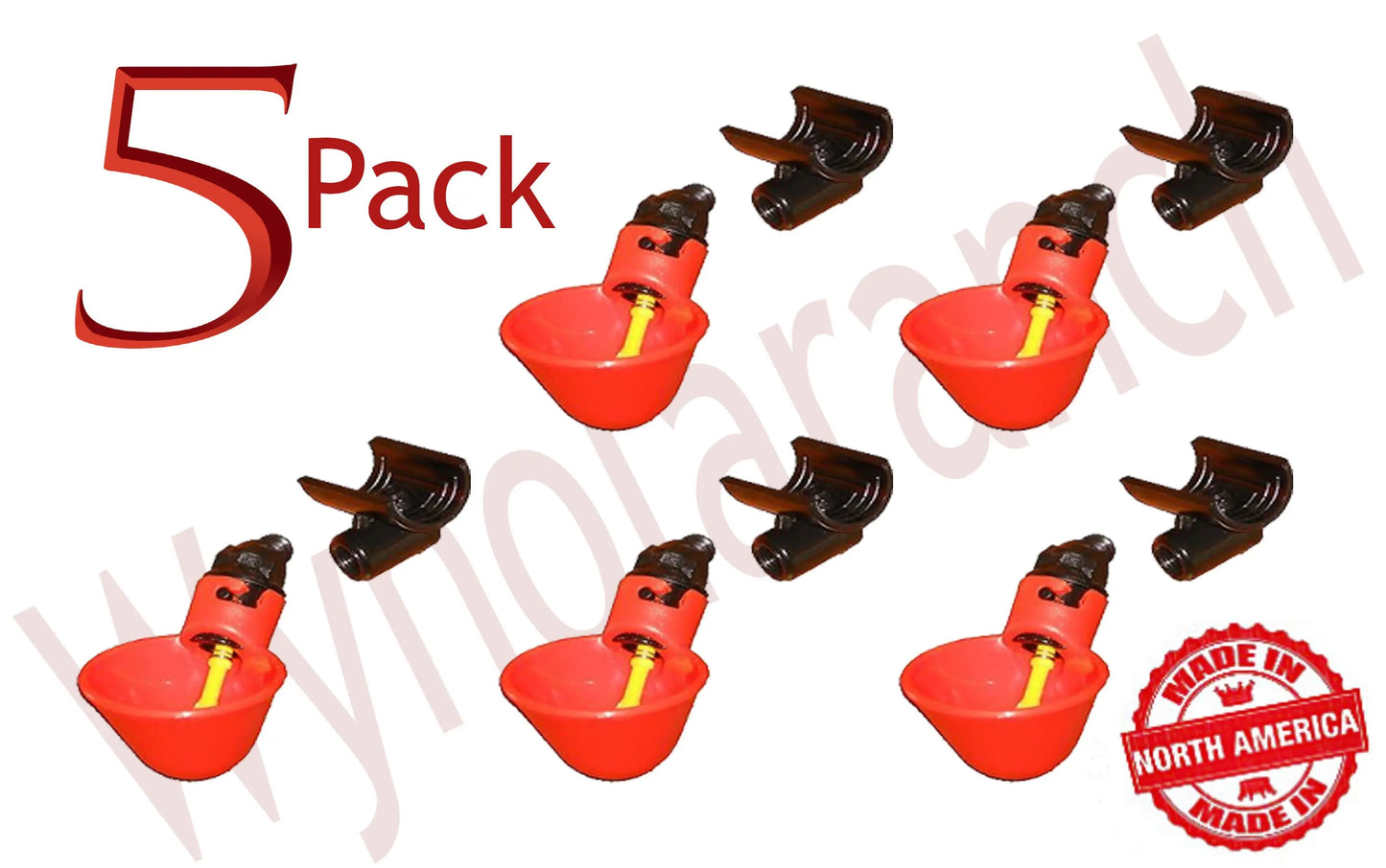 5 AUTOMATIC WATERER CUPS WITH MOUNTS TO 1/2 PVC . Wynola Ranch