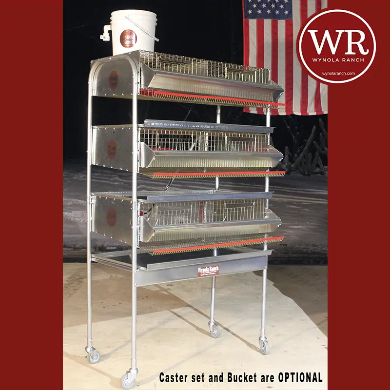 Quail Cage 36" H. D Triple Rack Breeding & Community Cage (4 Sections) Wynola Ranch