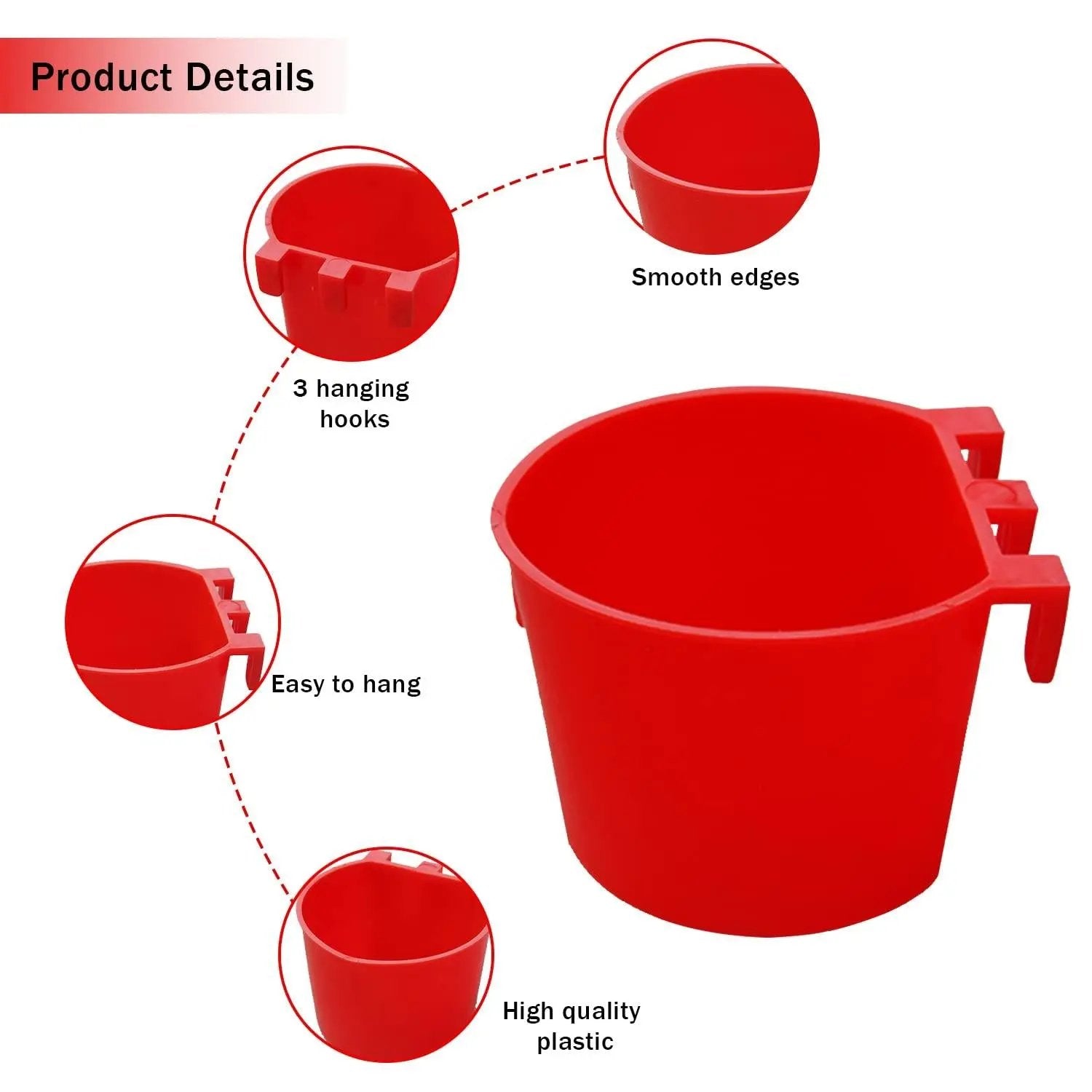 Red drinker tub (Circular 8oz, 10 pack) Wynola Ranch - Quail Cage