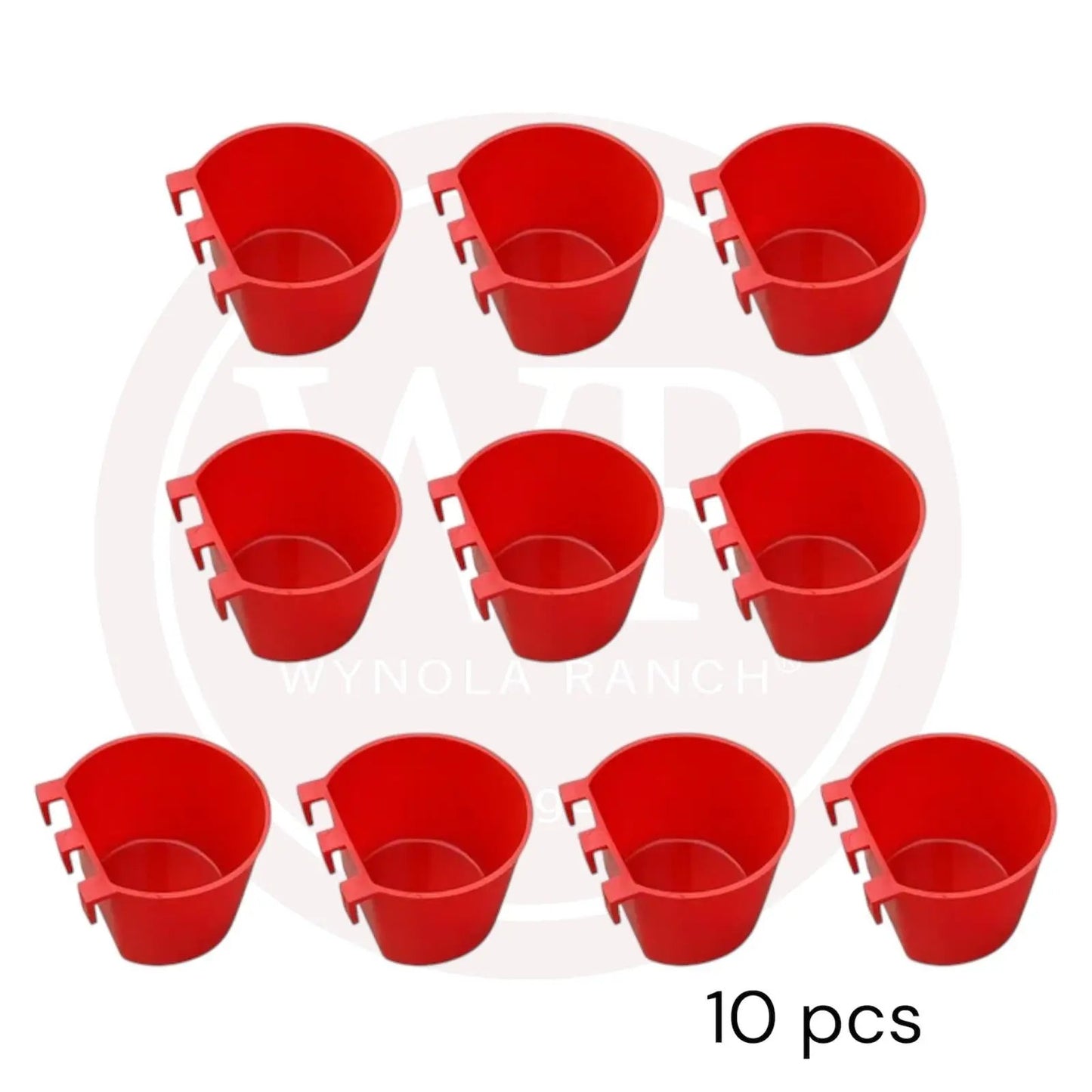 Red drinker tub (Circular 8oz, 10 pack) Wynola Ranch - Quail Cage