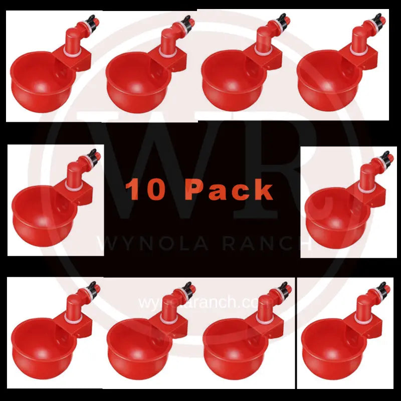 Quail Automatic Drinker Cups 10 pack. Wynola Ranch