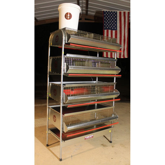 36"-4 Tier Heavy Duty Battery Quail Cage (4 full Sections)