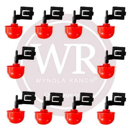 Automatic drinker Cups, 10 clips to attach the drinker to wire Wynola Ranch