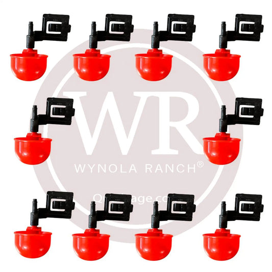 Automatic drinker Cups, 10 clips to attach the drinker to wire Wynola Ranch