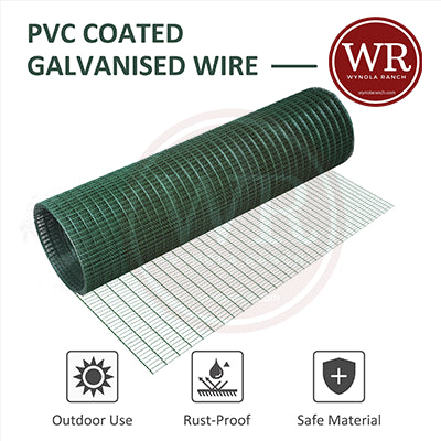 Parts PVC Coated Welded Wire Mesh 0.5 inch by 1 inch (2 ft. x 25 ft.) Mesh wire
